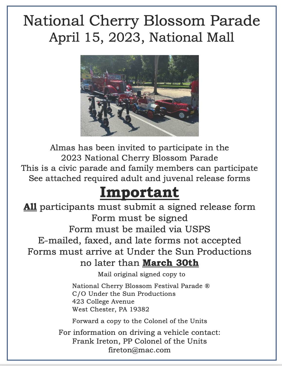 Cherry Blossom Parade 2023 Almas Shriners, Washington, DC